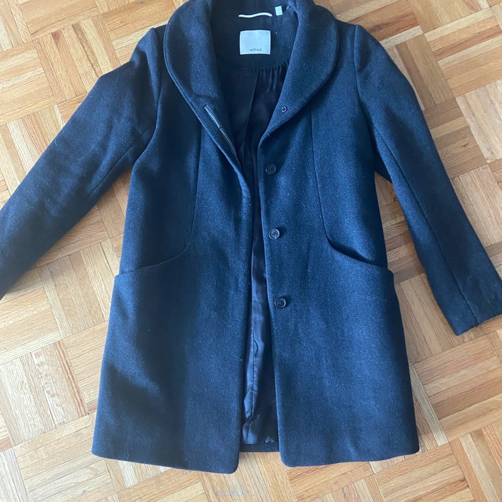 Wilfred dark grey wool coat size M